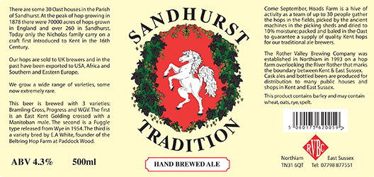 Rother Valley Brewing Company Bottled Sandhurst Tradition